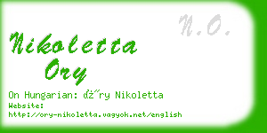 nikoletta ory business card